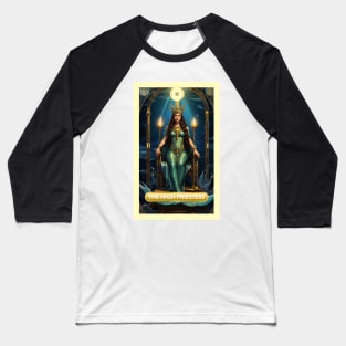 The High Priestess Card From the Light Mermaid Tarot Deck. Baseball T-Shirt